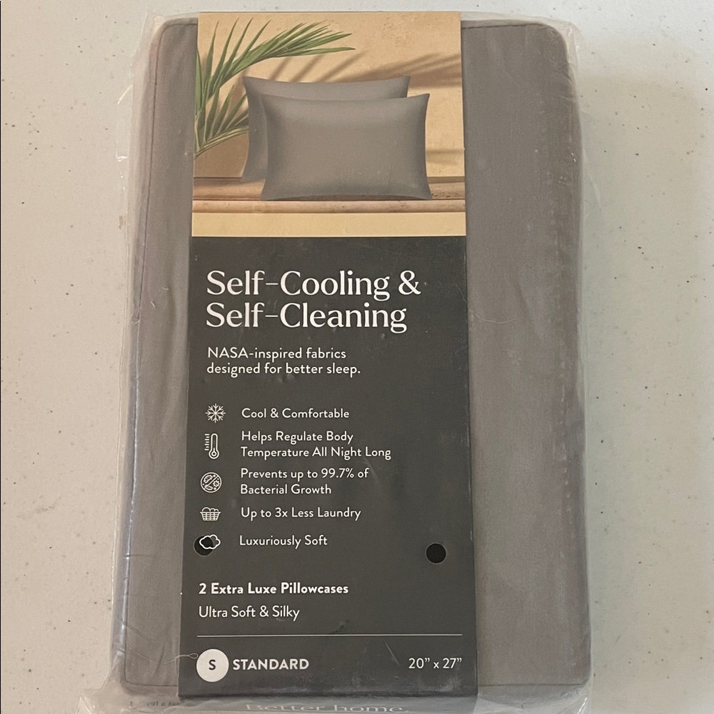 Miracle Made Extra Luxe Standard Pillowcases in Grey cooling cotton